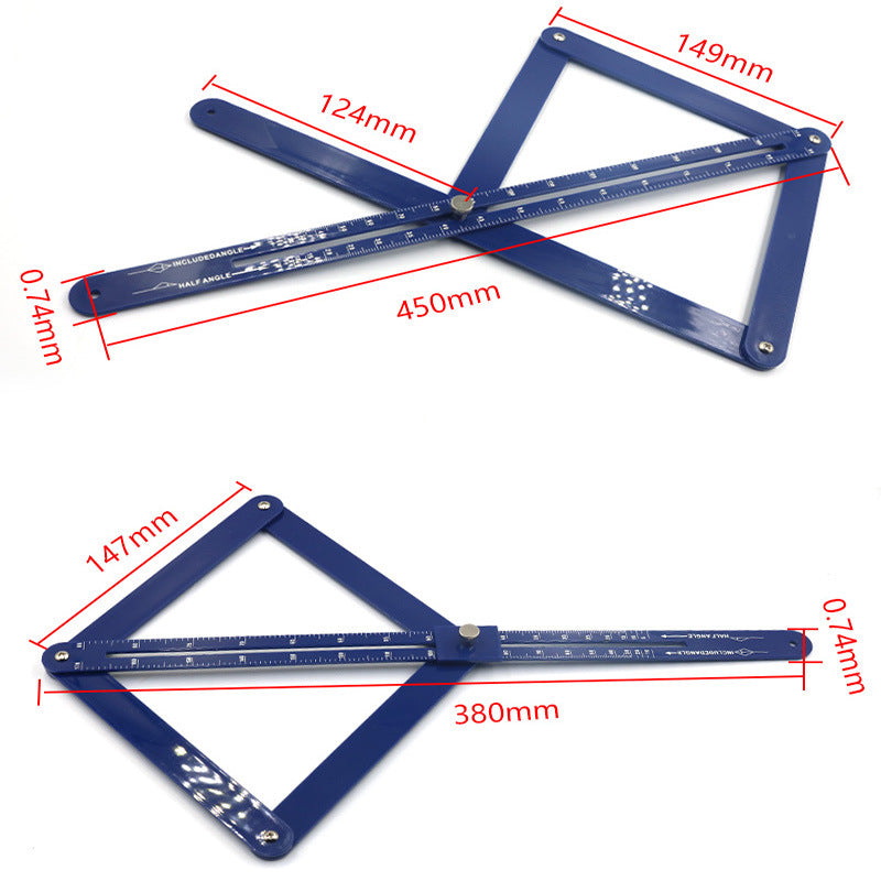 Lot de 2 règles de mesure d'angle