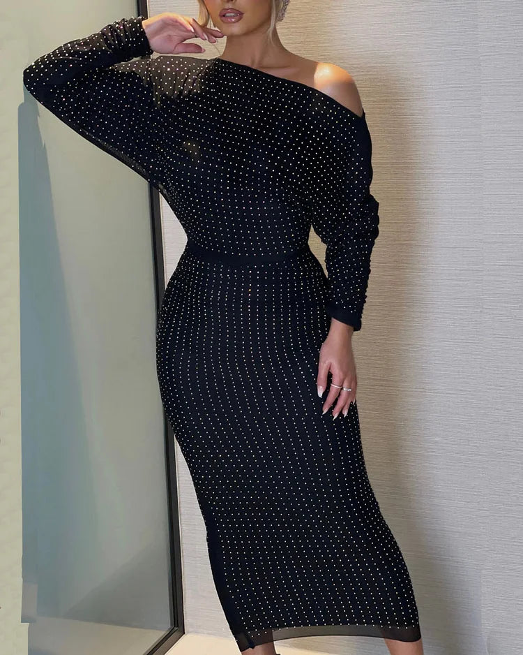 Robe de soirée noir brillante de luxe Bryana (Copy)