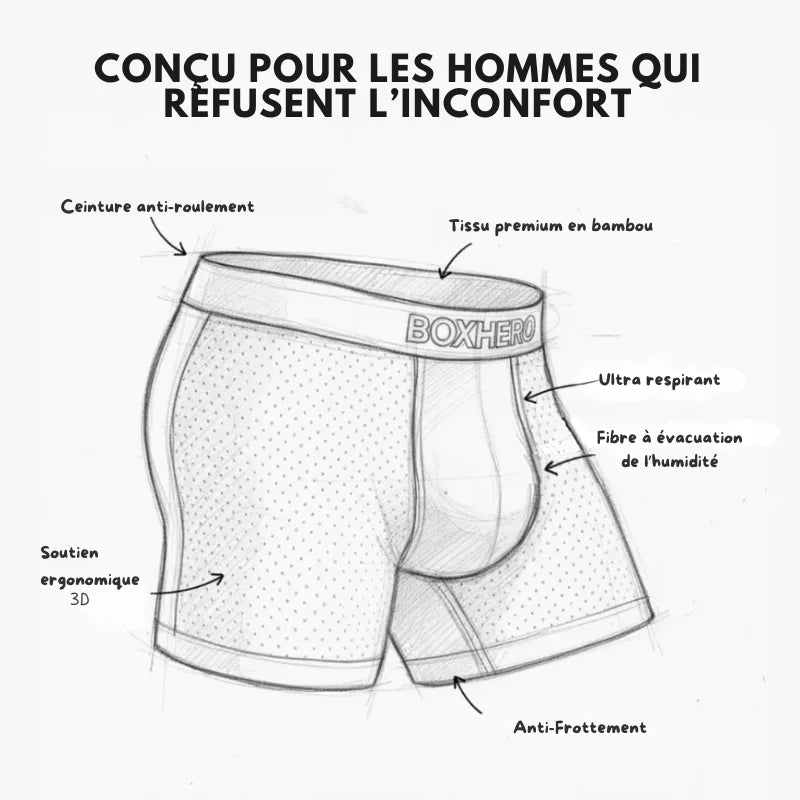 Lot de 10 boxers en bambou respirant