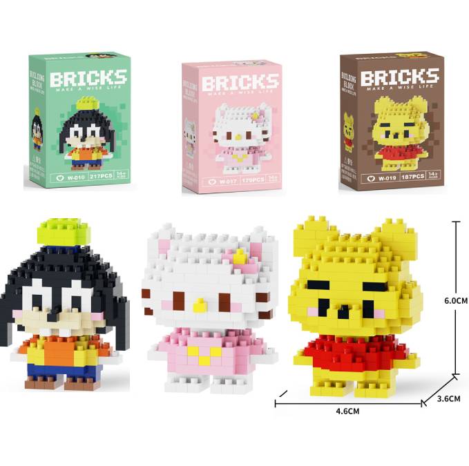 Lot de 3 mini personnage a construire