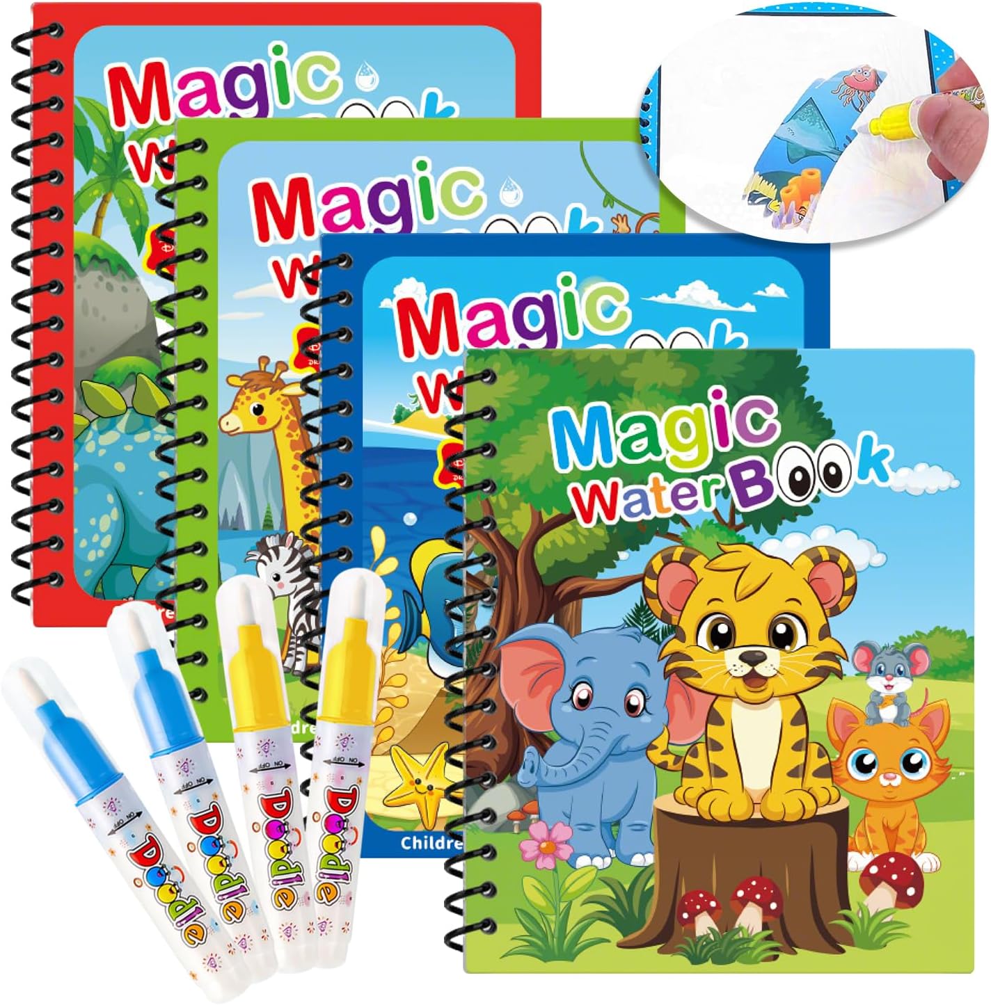 Lot de 4 cahier magic a eau