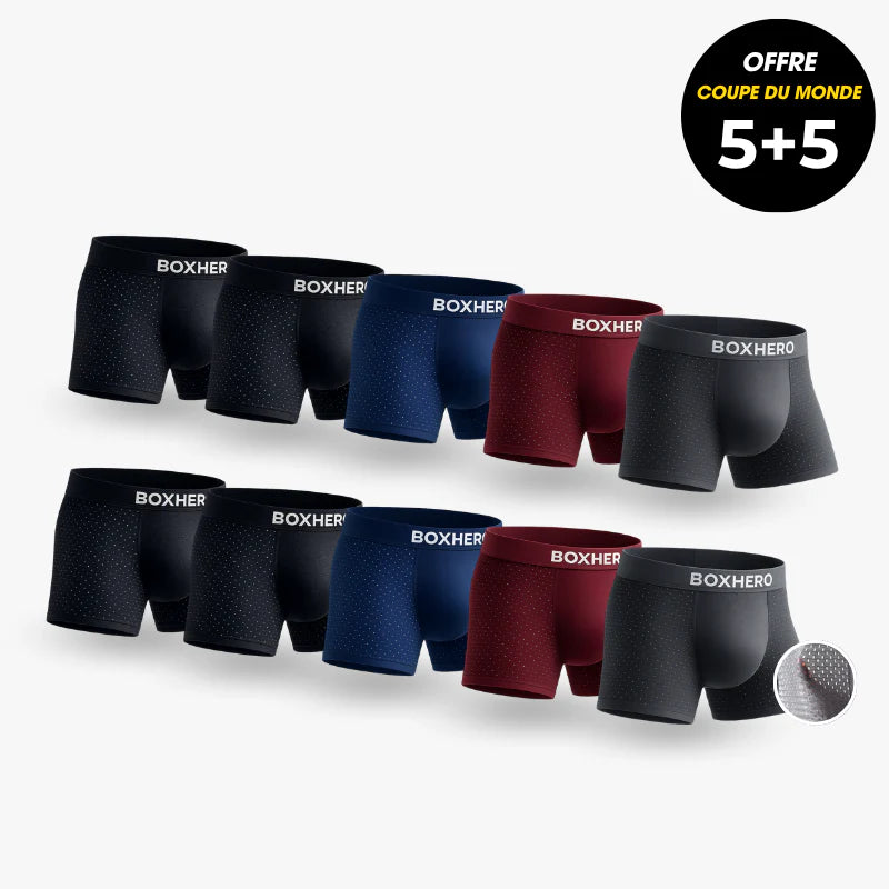 Lot de 10 boxers en bambou respirant
