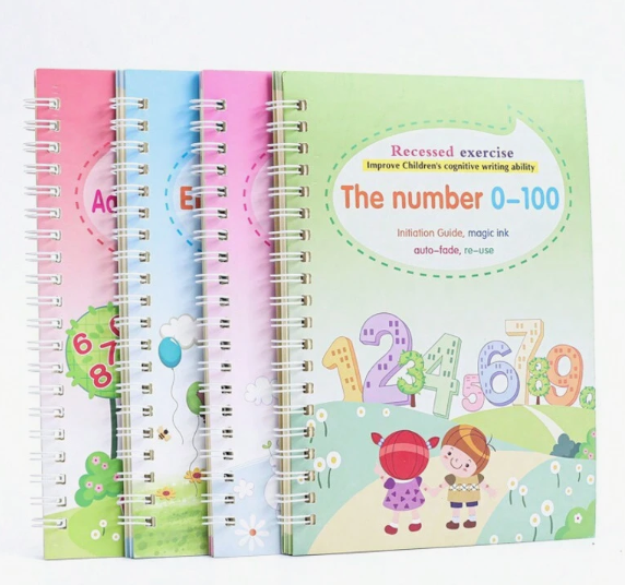 Lot de 4 cahiers d'écriture pour enfant