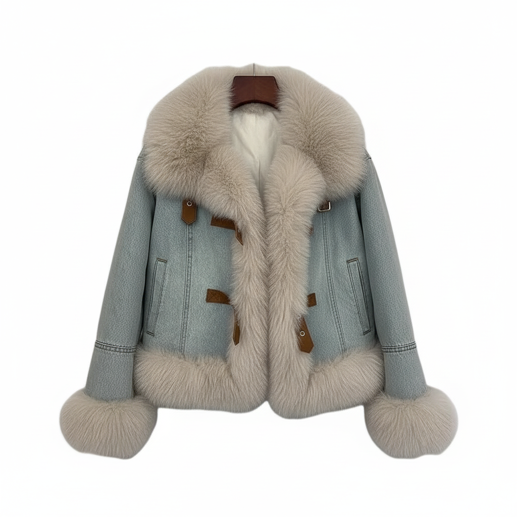 Veste en jean style moto Maillard