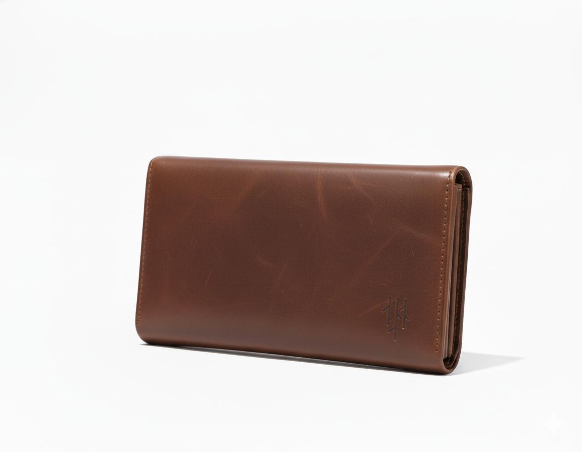 Portefeuille long en cuir