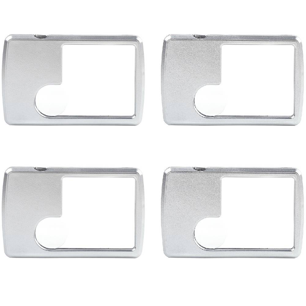 Lot de 4 Outils de lecture en forme de loupe avec lumière LED
