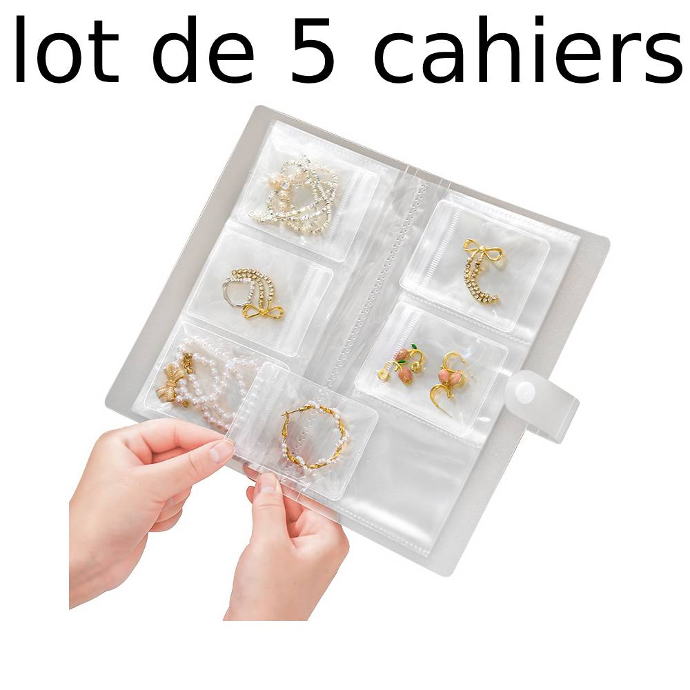 Lot de 5 Coffrets de rangement pour bijoux transparent