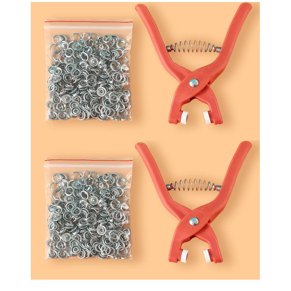 Lot de 2 pinces à boutons-pression en métal