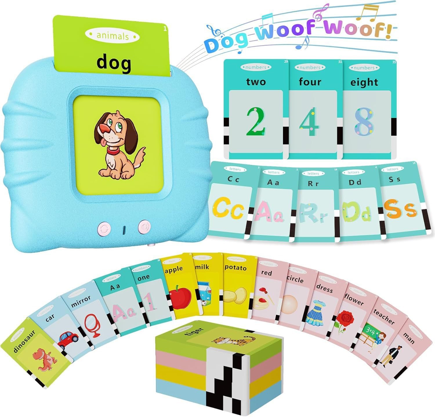Jouet lecteur de carte educative Francais et Anglais avec 112 cartes