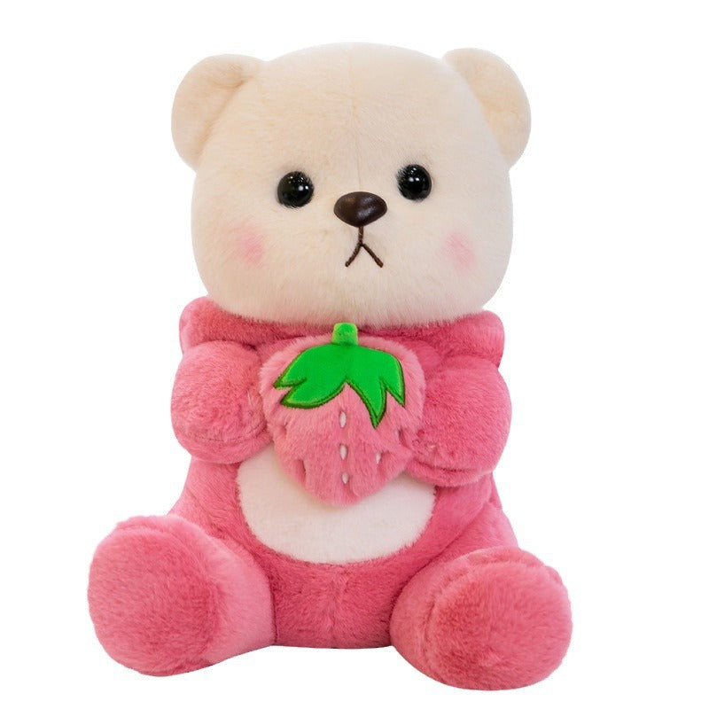 Poupée ours fraise en peluche