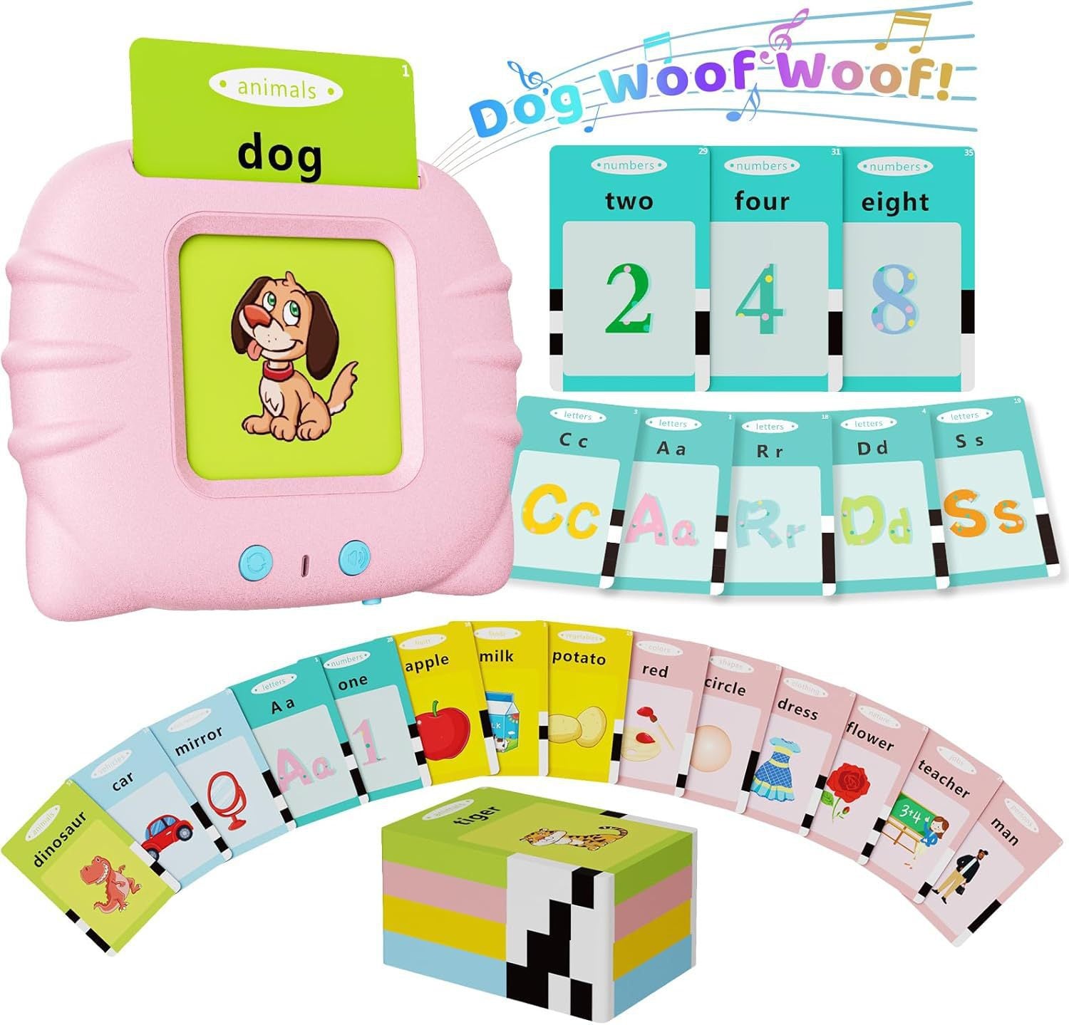 Jouet lecteur de carte educative Francais et Anglais avec 112 cartes