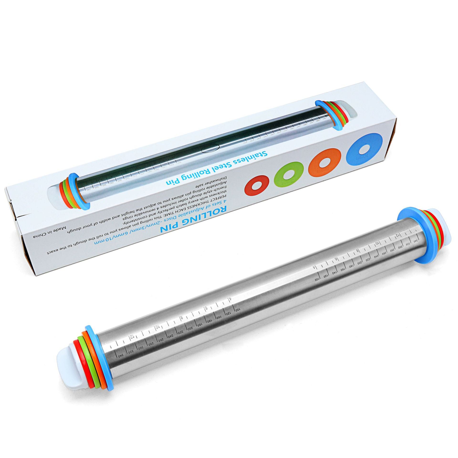 Lot de 2 Rouleaux à pâtisserie réglable