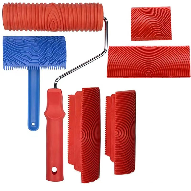 Kit de rouleau de peinture impression bois