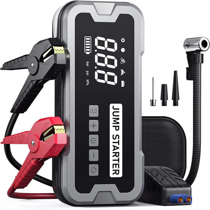 Démarreur de secours portable 4 en 1 avec pompe à air Pro
