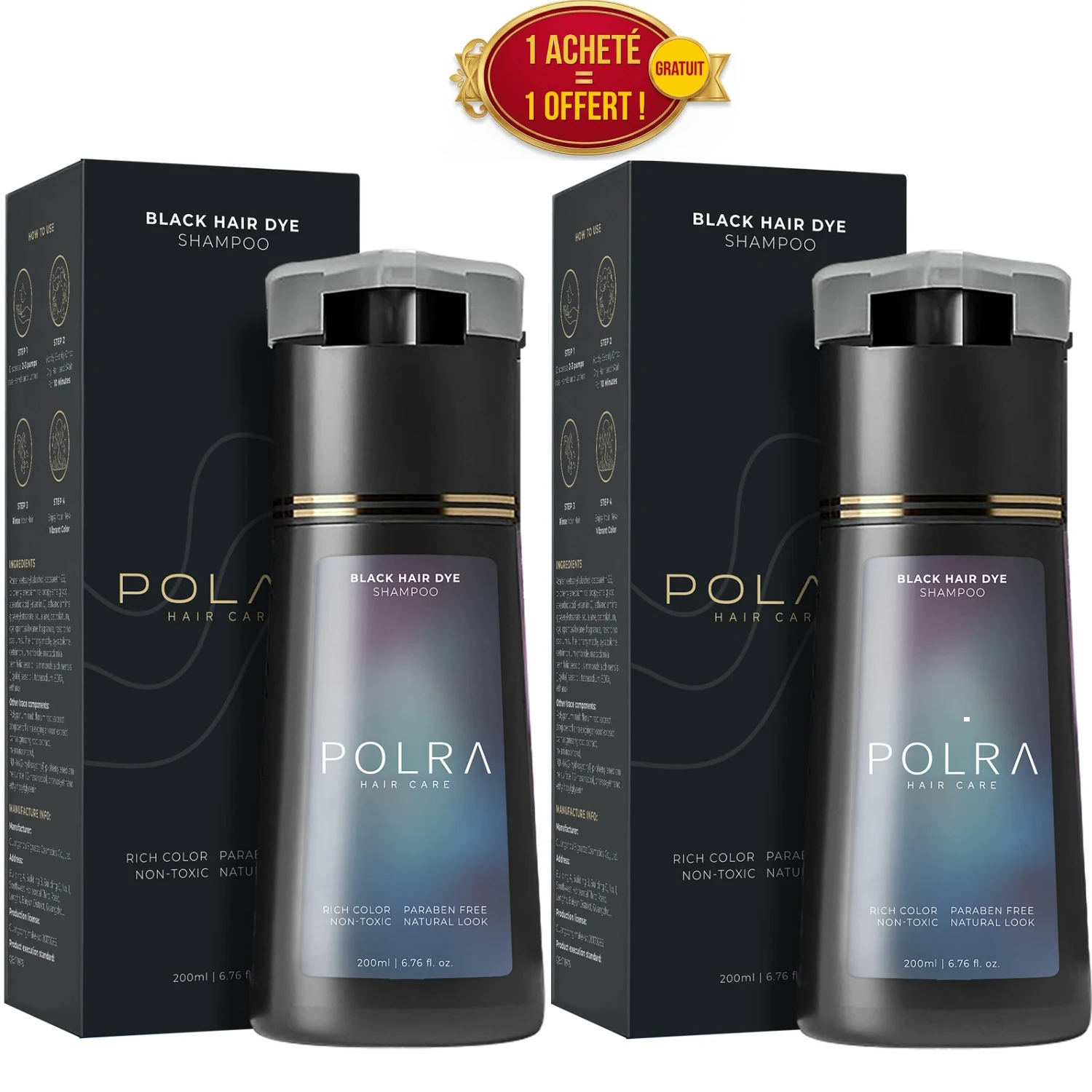 Lot de 2 Shampoing Colorant Instantané