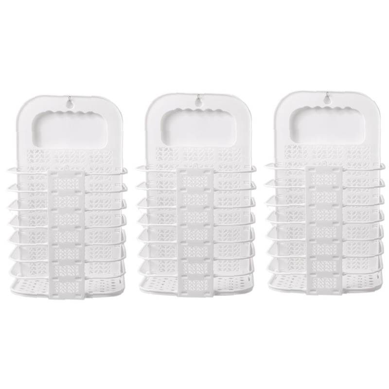 Lot de 3 panier mural de douche pliable