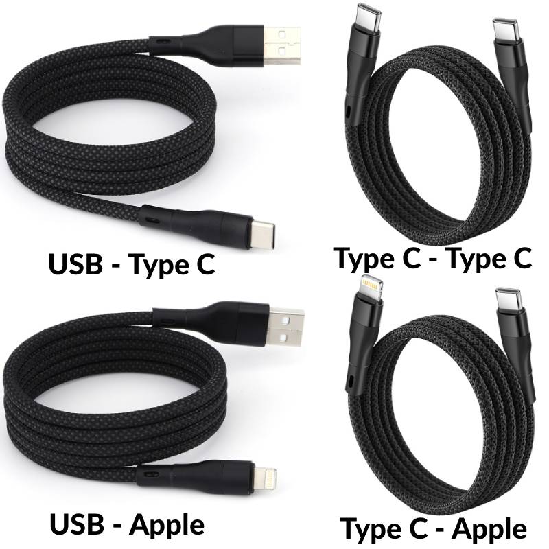 Lot de 4 cable charge rapide magnétique