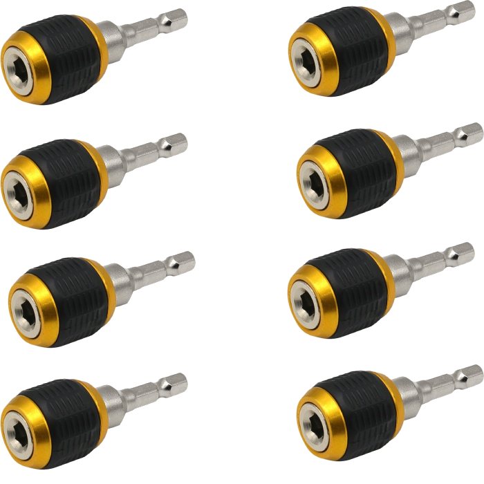 Lot de 8 Raccords de foret hexagonal à dégagement rapide